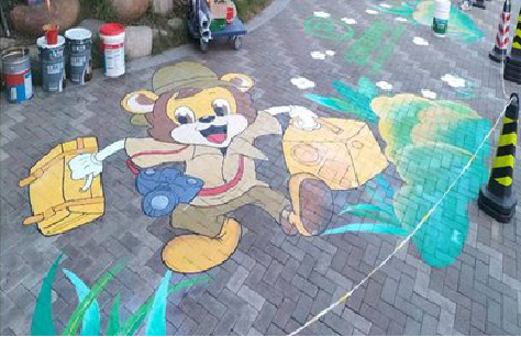 剑川夏季画地面彩绘会遇到的问题