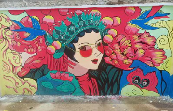 剑川墙体彩绘-网红墙